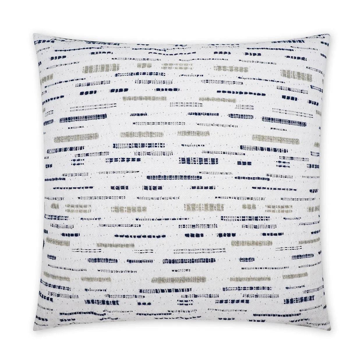 Clarity Beach Stripes White Navy Large Throw Pillow With Insert