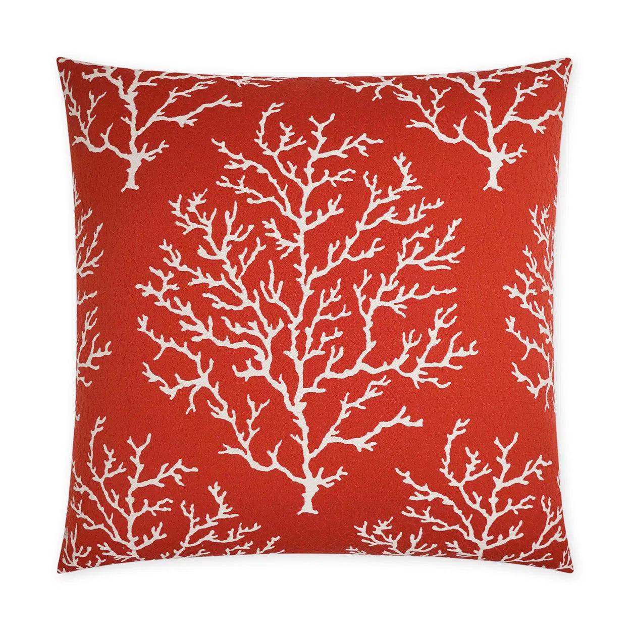 Coral Craze Red Beach Red Large Throw Pillow With Insert