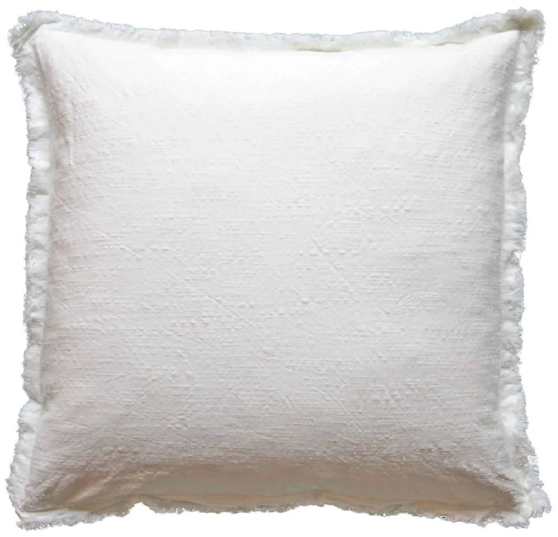 Cotton Fringe Pillow In Ivory