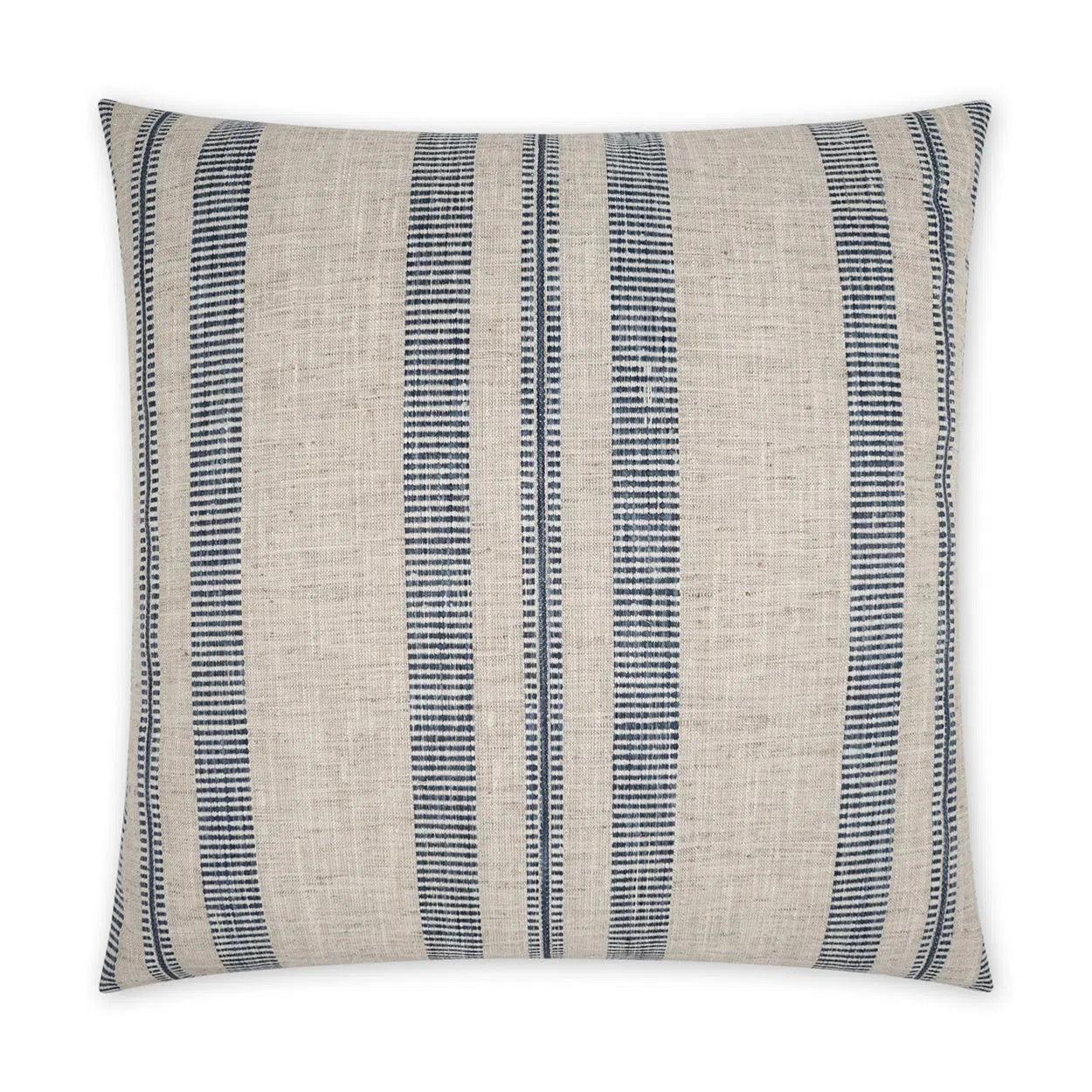 Issue Indigo Beach Stripes Blue Large Throw Pillow With Insert