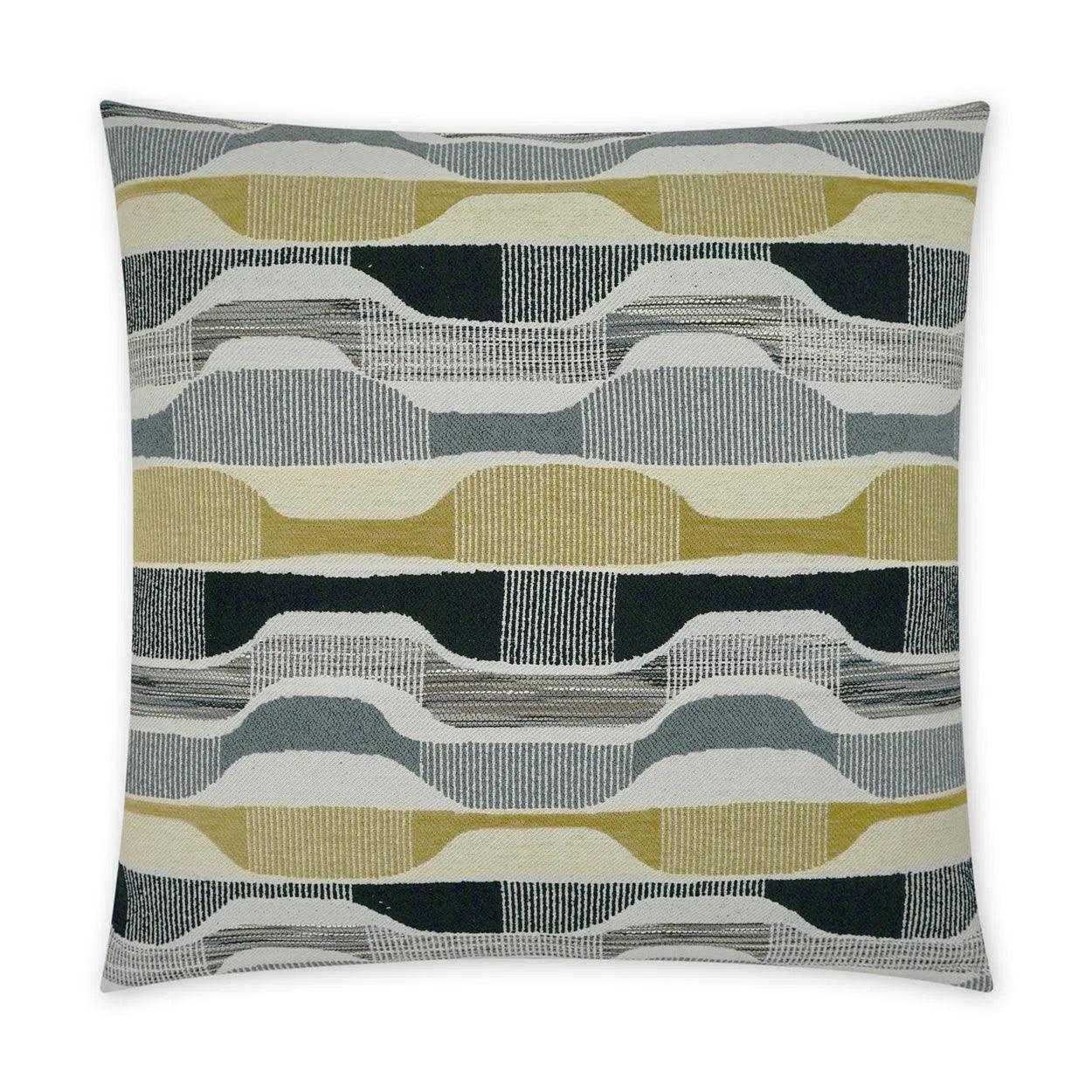 Ebb Flow Onyx Abstract Chartreuse Large Throw Pillow With Insert