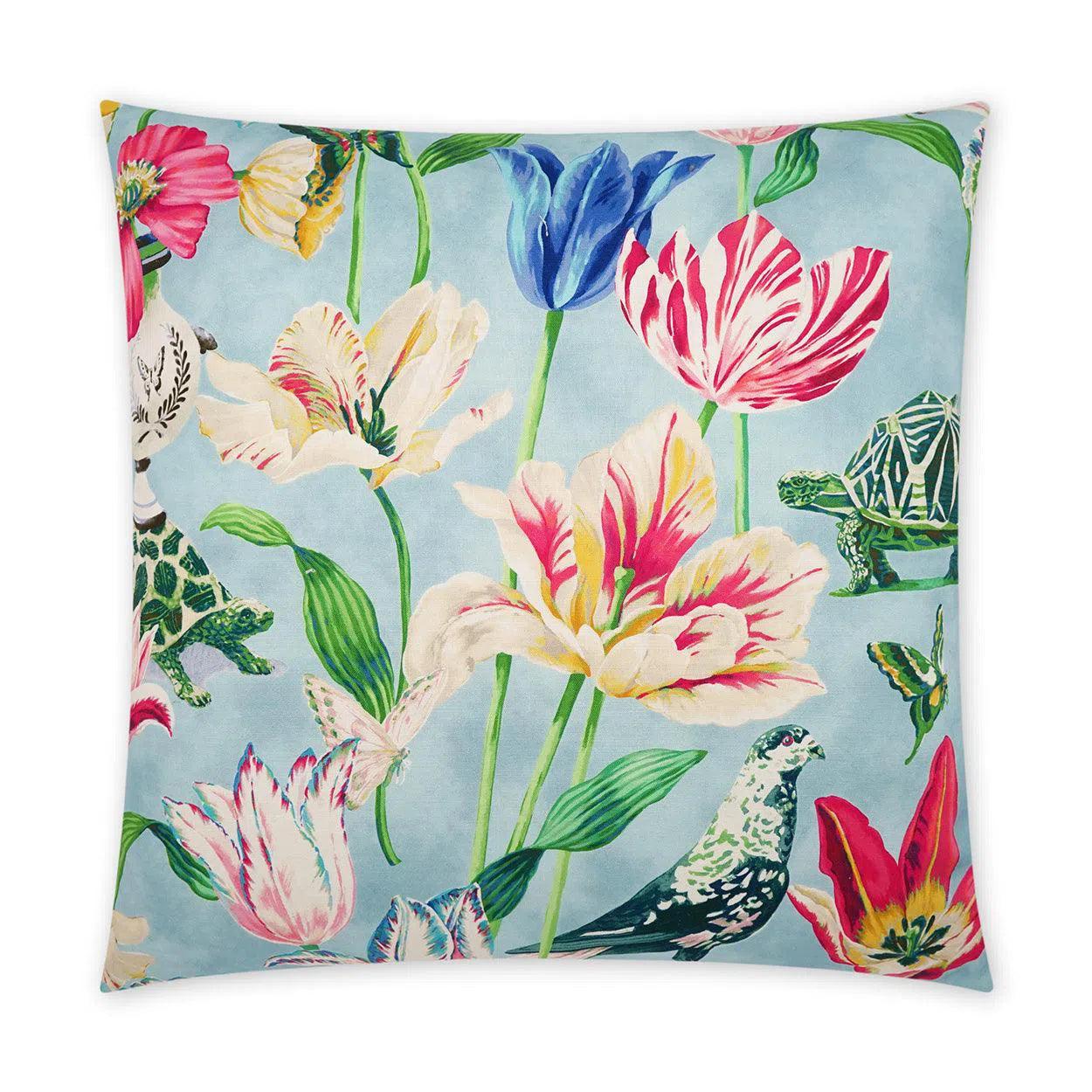 Enchanted Floral Traditional Fuchsia Large Throw Pillow With Insert