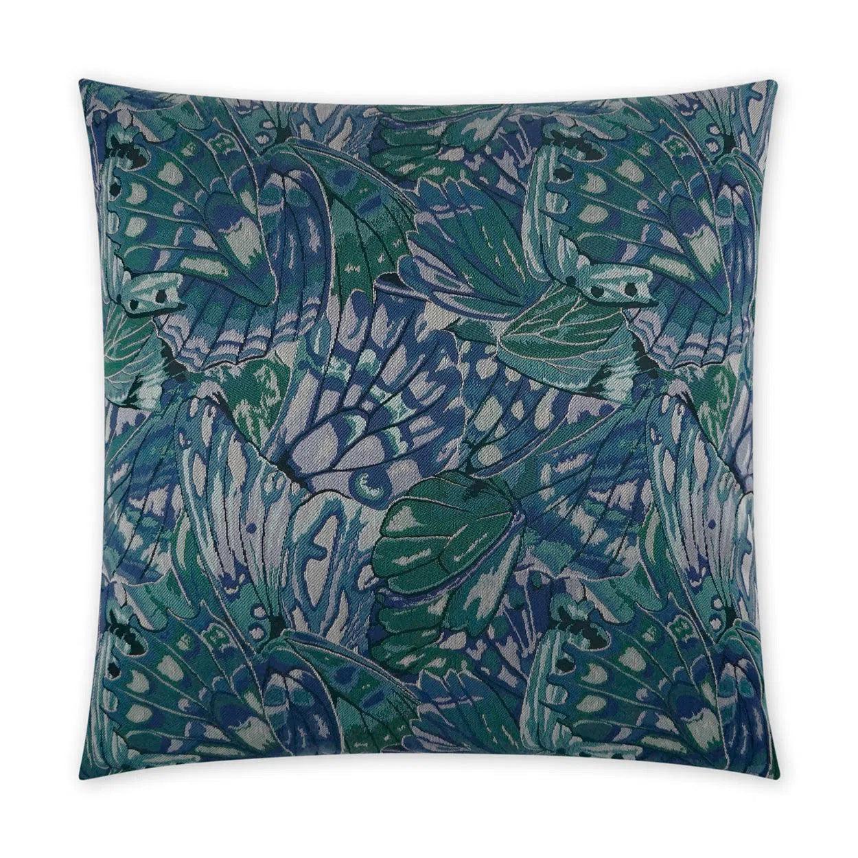 Farfalla Abstract Blue Large Throw Pillow With Insert