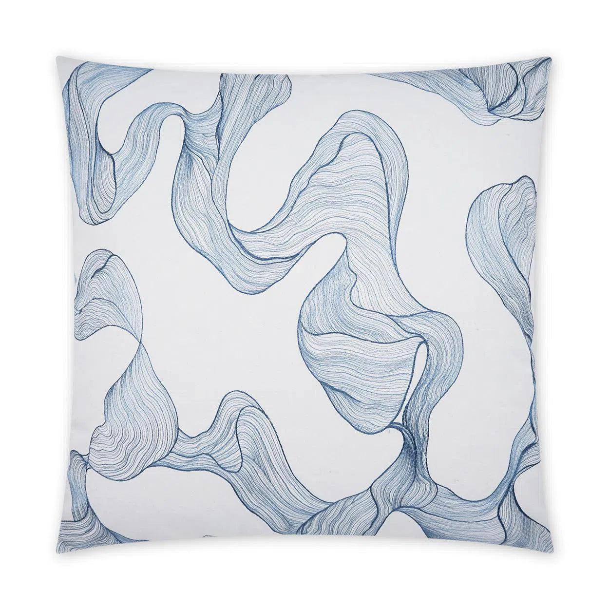 Freeport  Abstract Beach Blue Large Throw Pillow With Insert