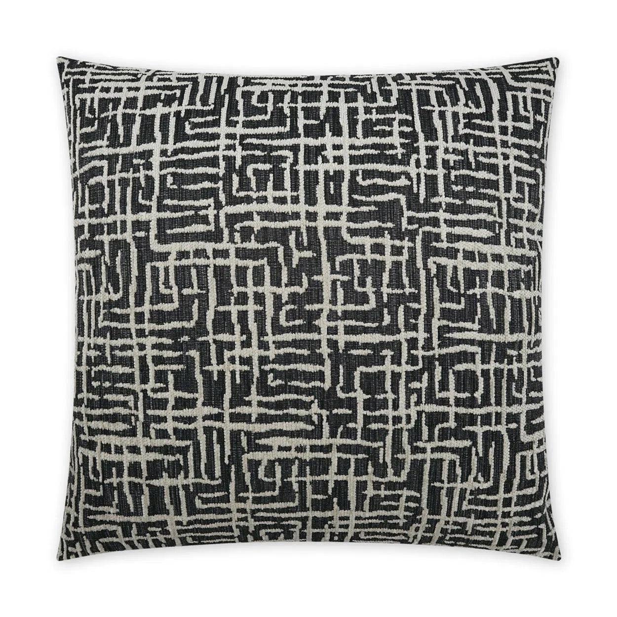 Gervais Abstract Global Black Large Throw Pillow With Insert