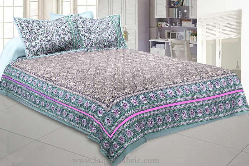 Grey Swirl King Size Double Bedsheet