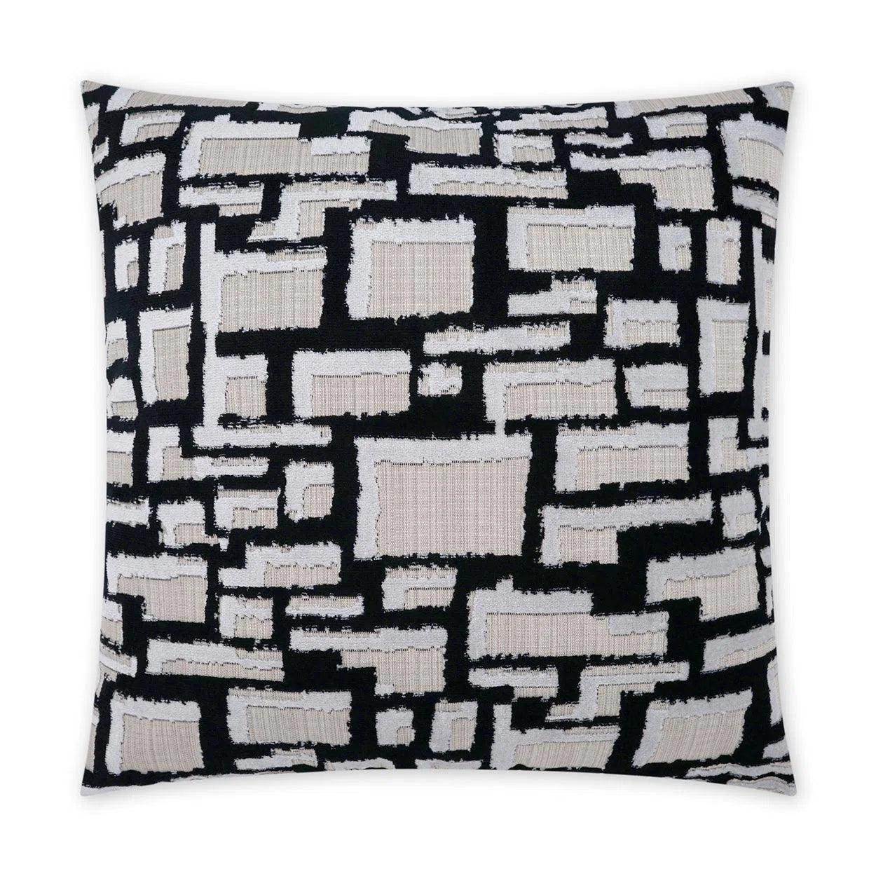 Halifax Geometric Transitional Black Large Throw Pillow With Insert