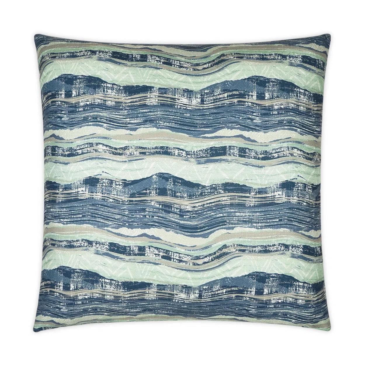 Highway River Nautical Abstract Blue Large Throw Pillow With Insert