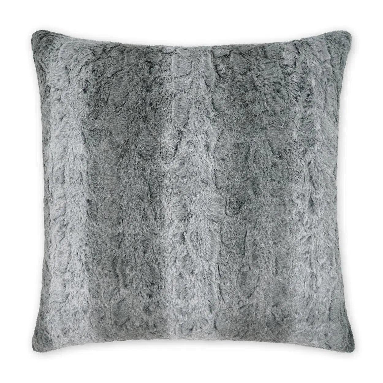 Juneau Fur Grey Large Throw Pillow With Insert