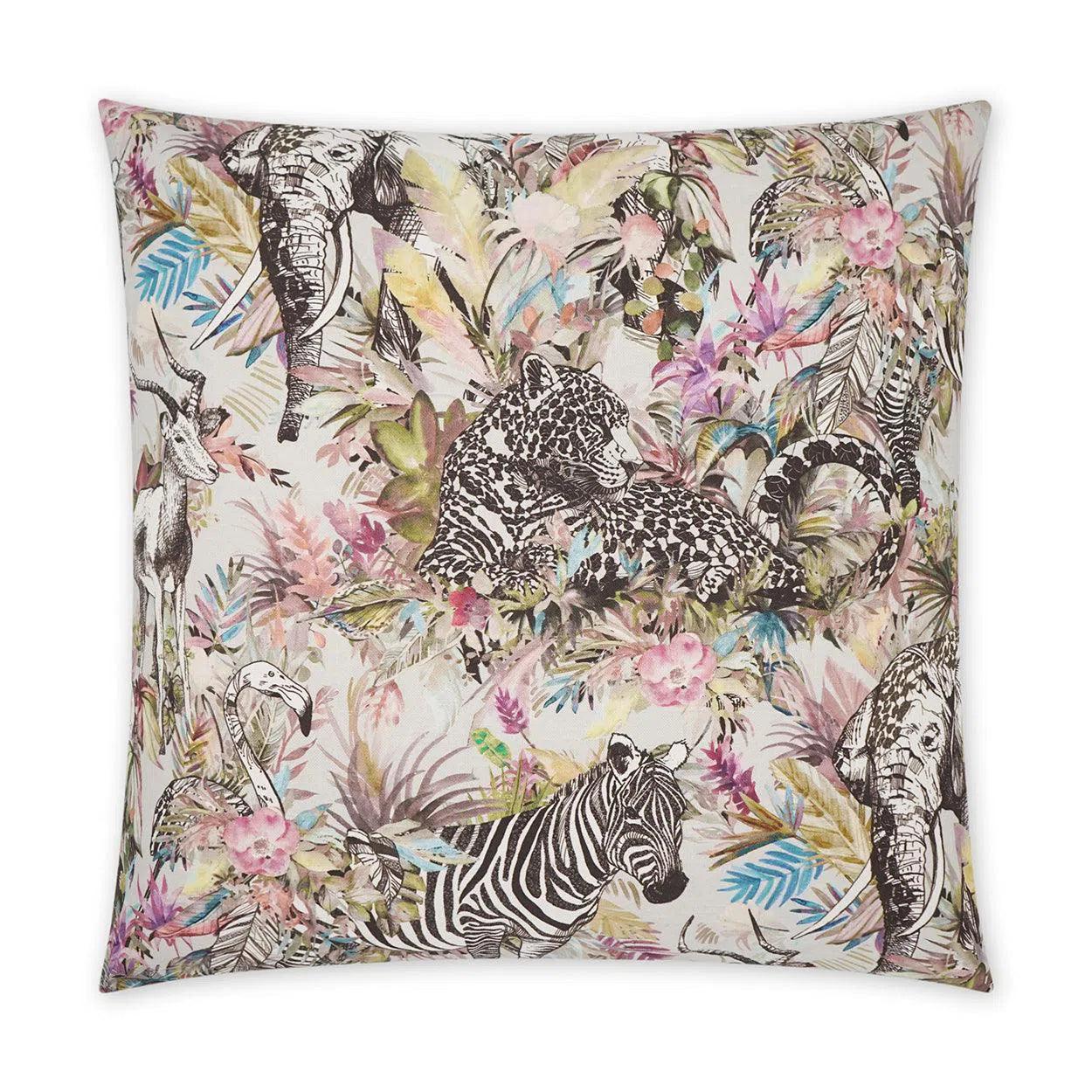 Jurassica Animal Blush Large Throw Pillow With Insert