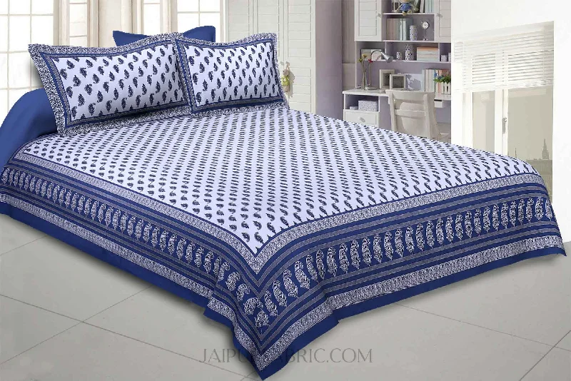 Kacchi Keri Blue Double Bedsheet