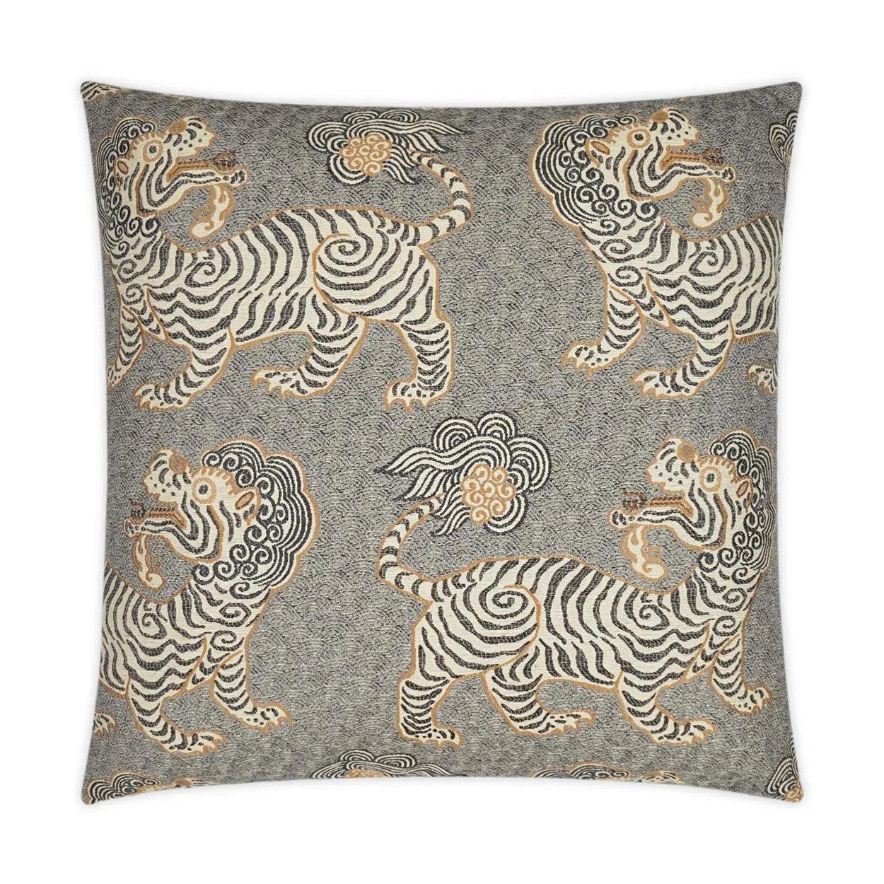 Kathmandu Onyx Novelty Tan Taupe Grey Large Throw Pillow With Insert