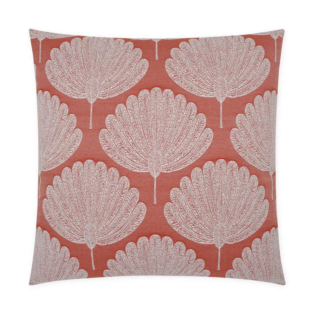 Kita Coral Global Floral Coral Salmon Large Throw Pillow With Insert