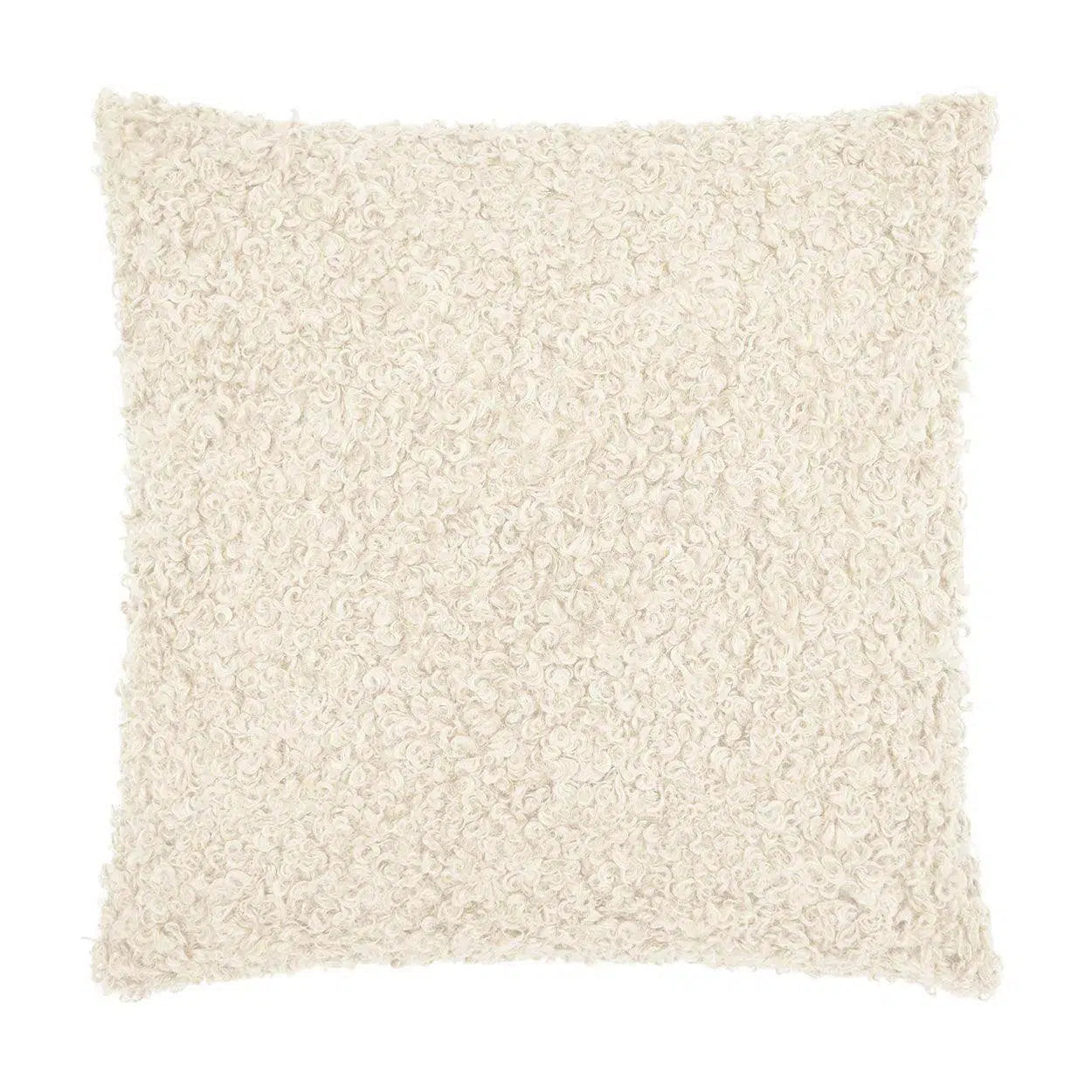 Lambsy Faux Fur Western Chic Ivory Large Throw Pillow With Insert