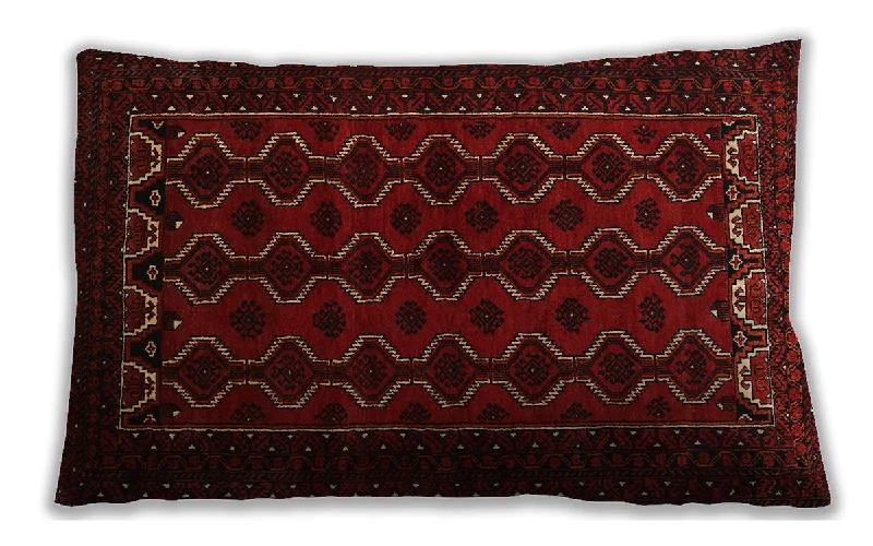 Traditional Classic Indoor Outdoor Rectangular Tomato Red Lumbar Throw Pillow, 13 inch by 19 inch, lbtr1808