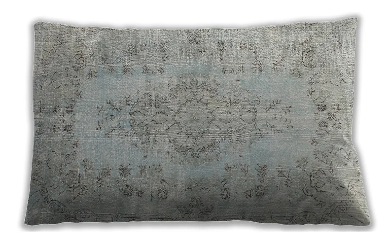 Traditional Classic Indoor Outdoor Rectangular Silver Gray Lumbar Throw Pillow, 13 inch by 19 inch, lbtr2130