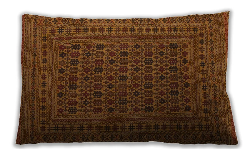 Traditional Classic Indoor Outdoor Rectangular Sedona Brown Lumbar Throw Pillow, 13 inch by 19 inch, lbtr2515