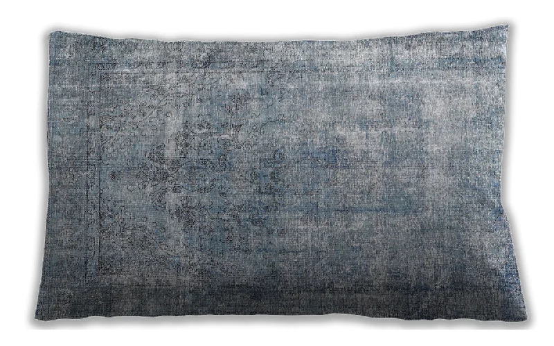 Traditional Classic Indoor Outdoor Rectangular Slate Grey Gray Lumbar Throw Pillow, 13 inch by 19 inch, lbtr3660