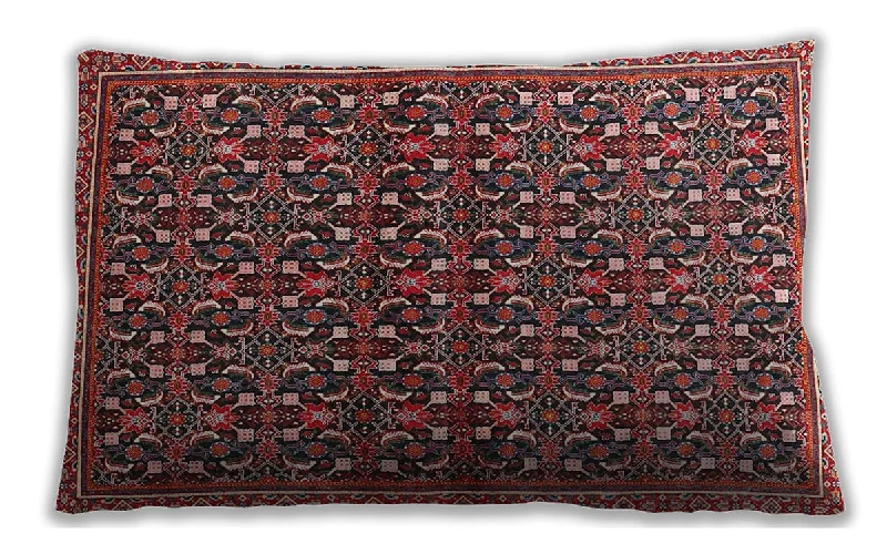 Traditional Classic Indoor Outdoor Rectangular Saffron Red Lumbar Throw Pillow, 13 inch by 19 inch, lbtr4605