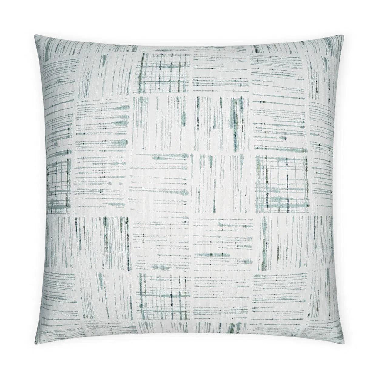 Line Up Aqua Abstract Mist Large Throw Pillow With Insert