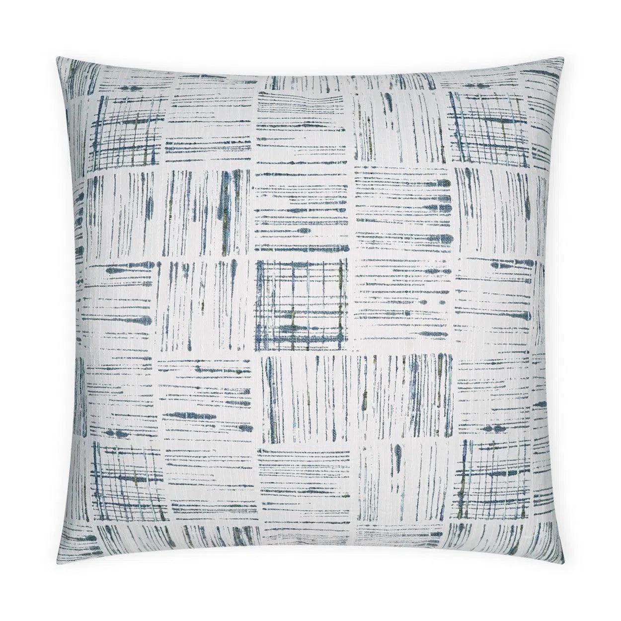 Line Up Blue Abstract Blue Large Throw Pillow With Insert