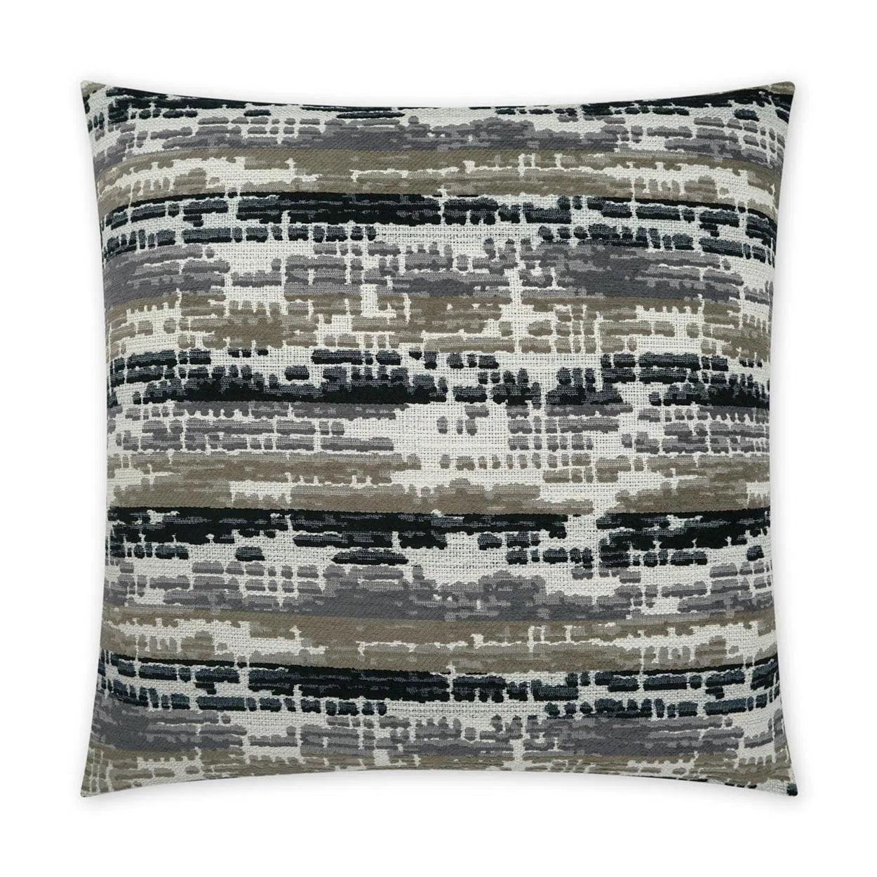 Maldon Ebony Abstract  Black Large Throw Pillow With Insert