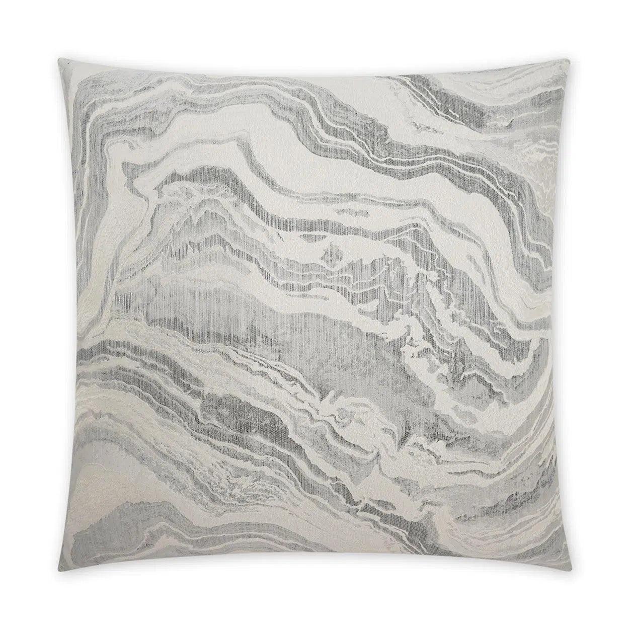 Manon Granite Abstract Glam Grey Large Throw Pillow With Insert