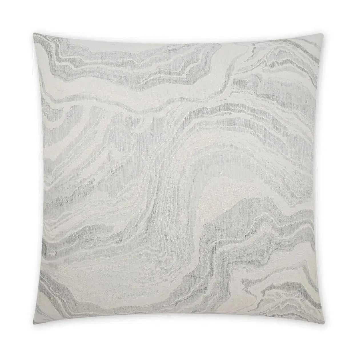 Manon Silver Abstract Glam Silver Large Throw Pillow With Insert