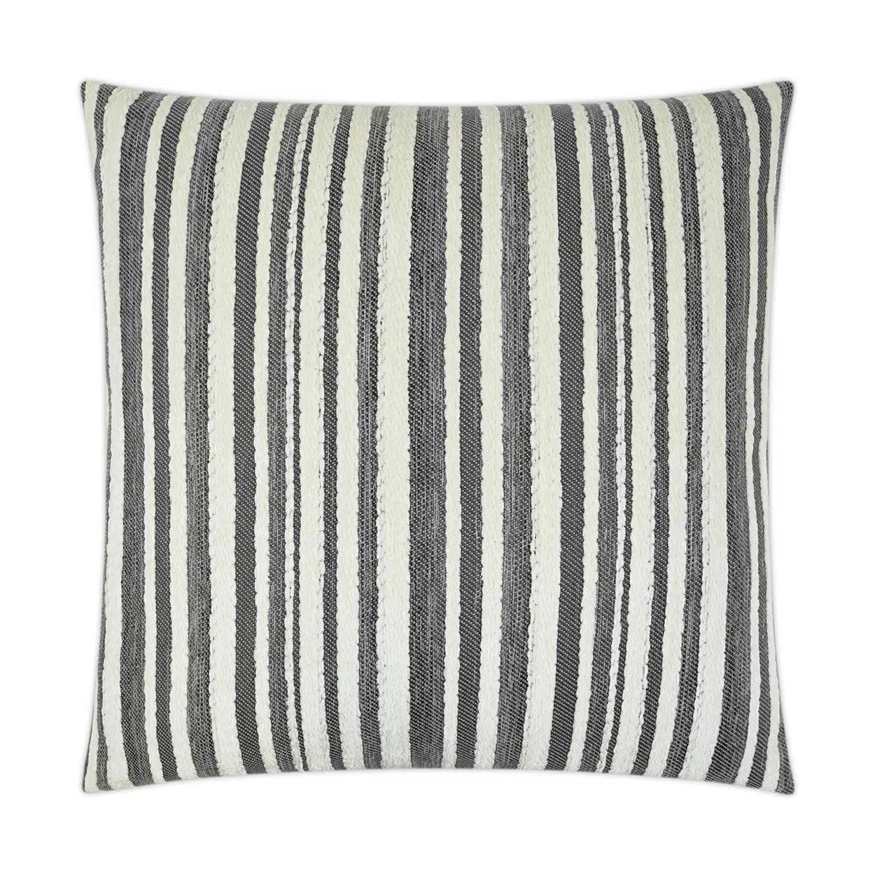 Marisol Charcoal Stripes Grey Large Throw Pillow With Insert