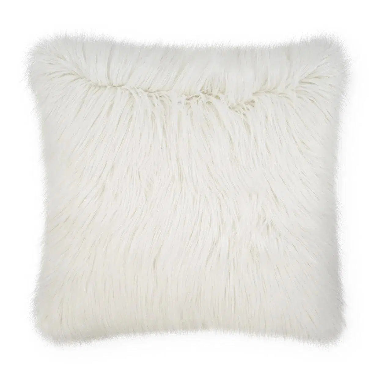 Minelli Faux Fur White Large Throw Pillow With Insert