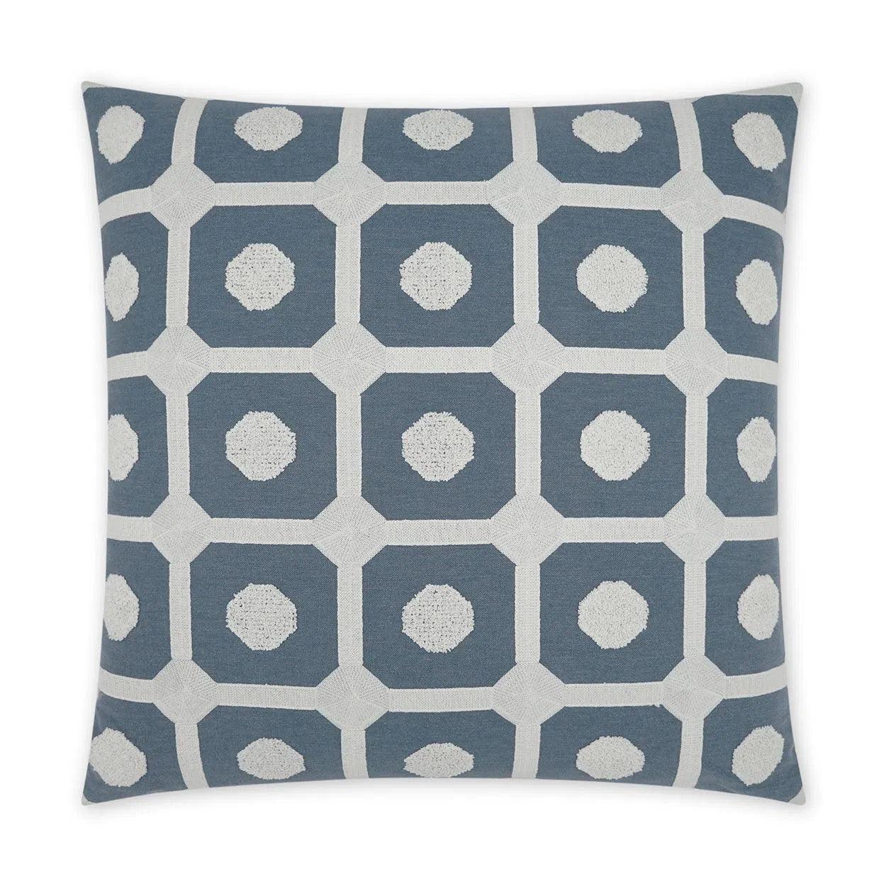 Needle Thread Traditional Slate Blue Large Throw Pillow With Insert