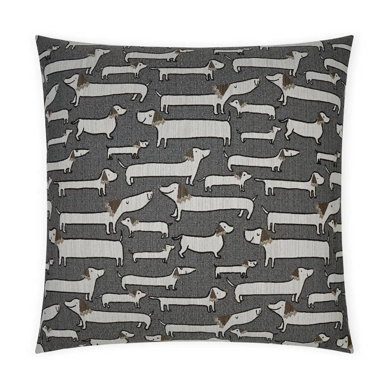 Pencil Pups Animal Novelty Grey Large Throw Pillow With Insert