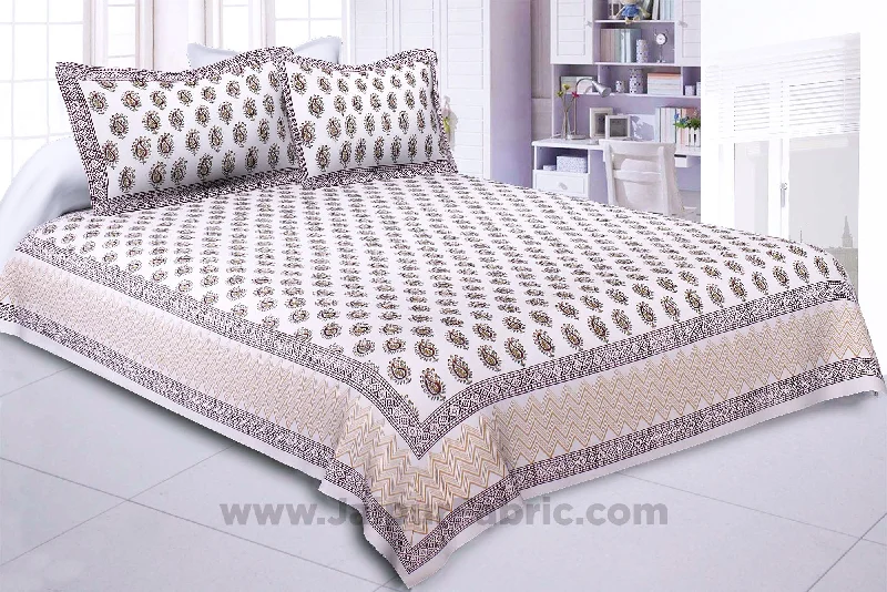 Playful Paisley Maroon Hand Block Print Double Bedsheet