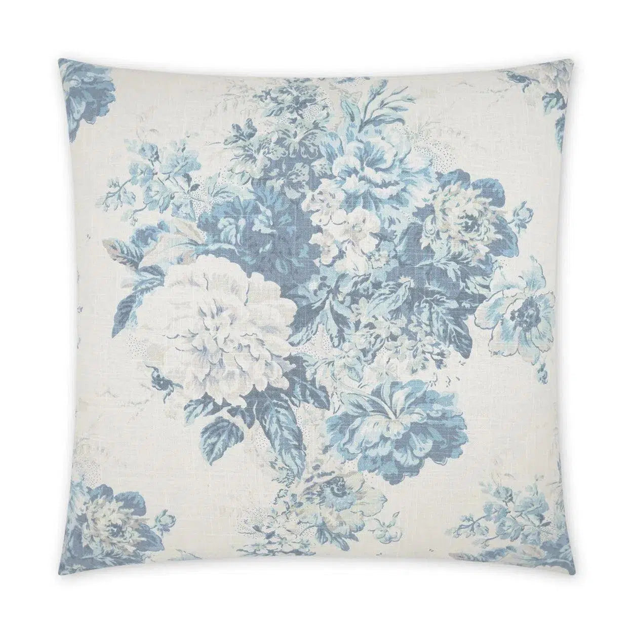 Prudence Traditional Floral Blue Large Throw Pillow With Insert