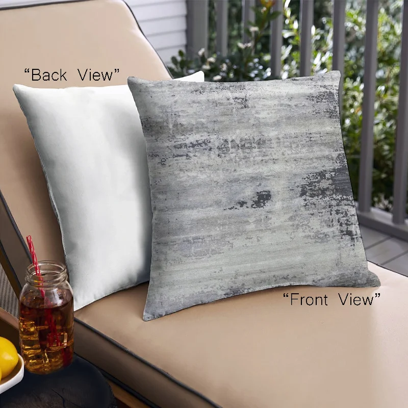 Mid-Century Modern Urban Indoor Outdoor Square Platinum Silver Gray Throw Pillow, 18 inch by 18 inch, pwurb11