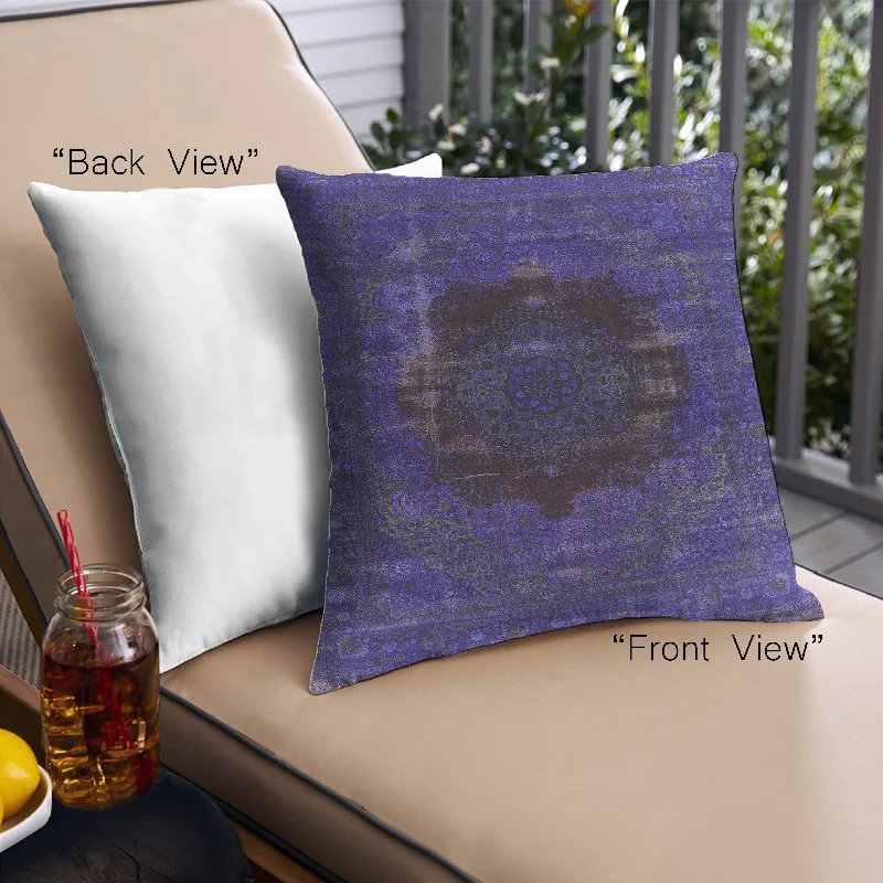 Mid-Century Modern Urban Indoor Outdoor Square Purple Throw Pillow, 18 inch by 18 inch, pwurb1207