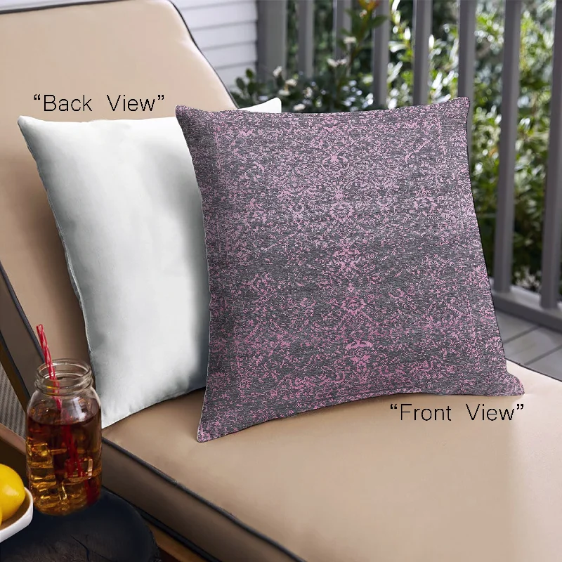 Mid-Century Modern Urban Indoor Outdoor Square Plum Purple Throw Pillow, 18 inch by 18 inch, pwurb2472