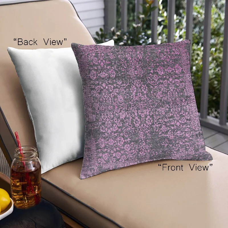 Mid-Century Modern Urban Indoor Outdoor Square Plum Purple Throw Pillow, 18 inch by 18 inch, pwurb2477