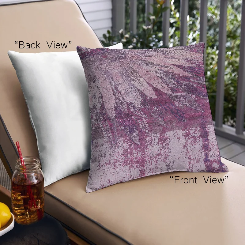 Mid-Century Modern Urban Indoor Outdoor Square Pastel Violet Purple Throw Pillow, 18 inch by 18 inch, pwurb2818