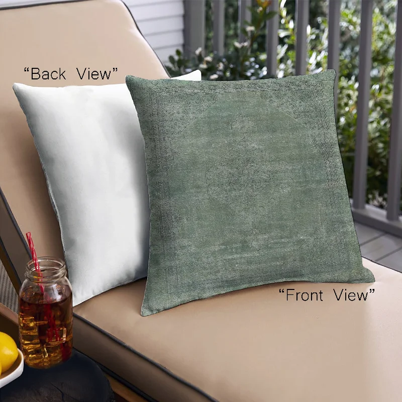 Mid-Century Modern Urban Indoor Outdoor Square Pine Green Throw Pillow, 18 inch by 18 inch, pwurb3145