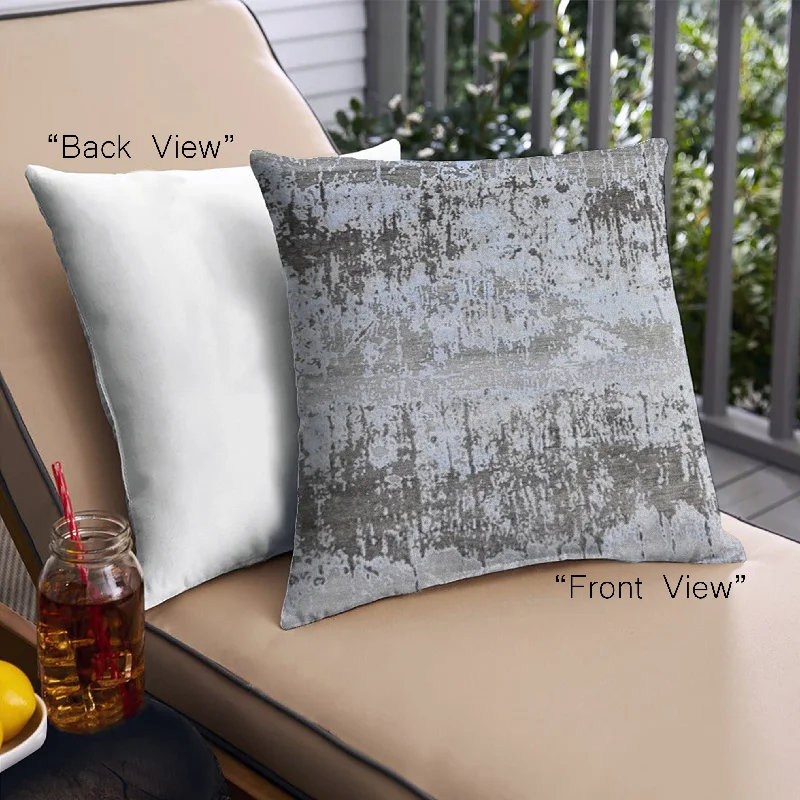 Mid-Century Modern Urban Indoor Outdoor Square Metallic Silver Gray Throw Pillow, 18 inch by 18 inch, pwurb6