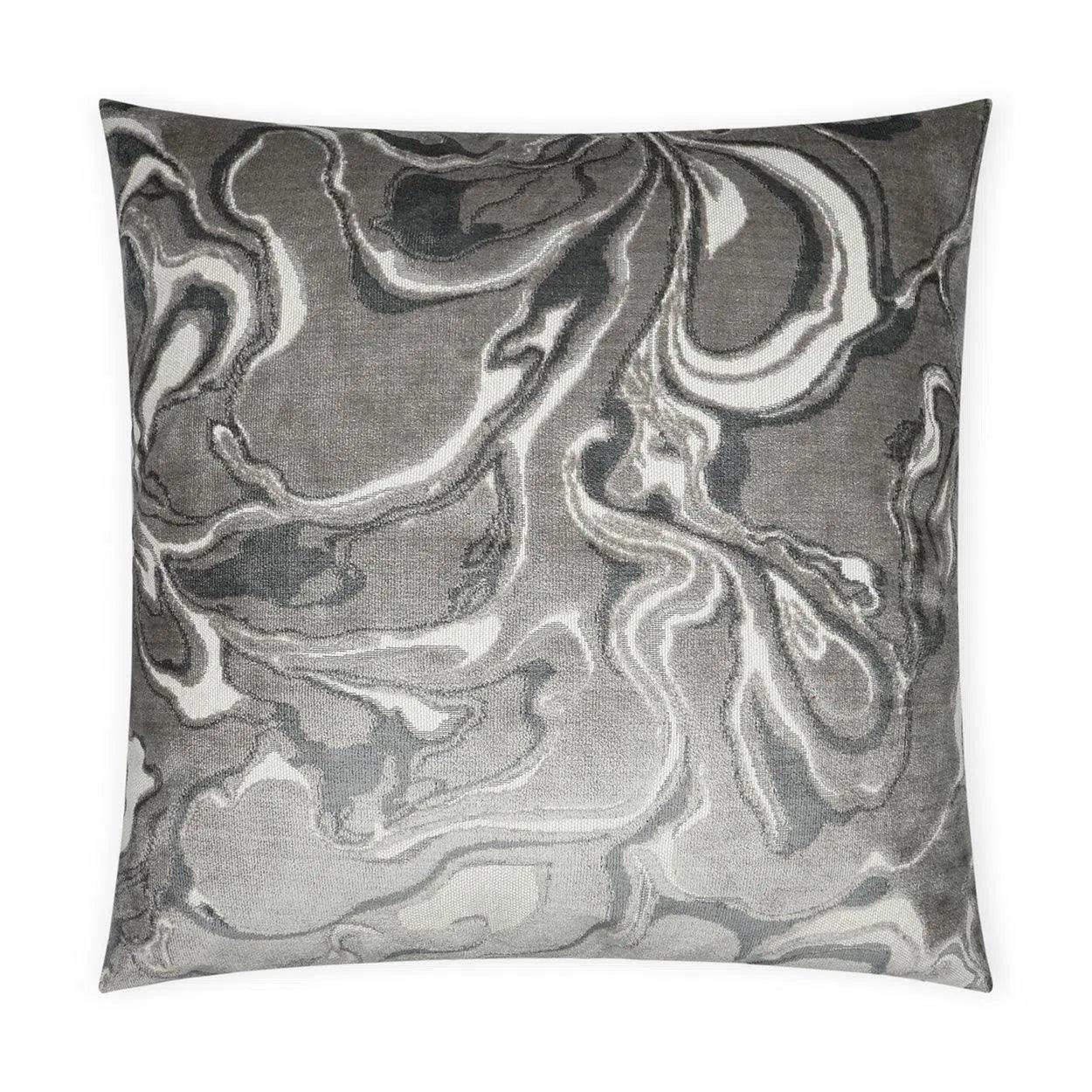 Rhapsody Grey Abstract Grey Large Throw Pillow With Insert