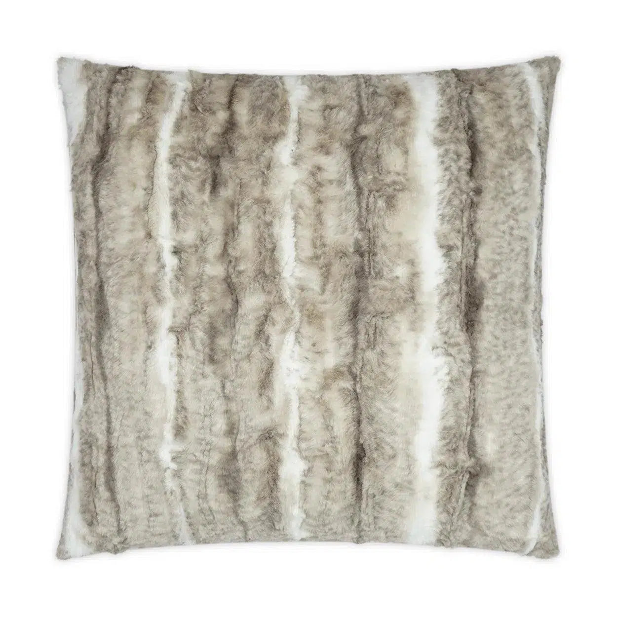 Roar Faux Fur Animal Tan Taupe Large Throw Pillow With Insert