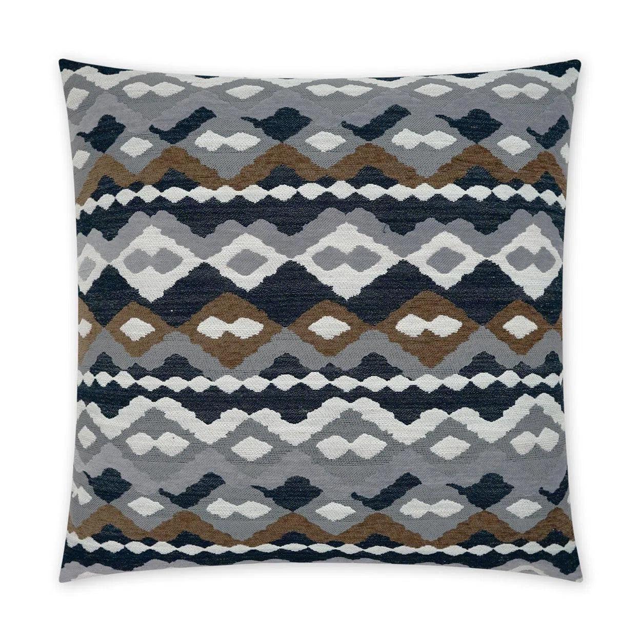 Santa Fe Onyx Brown Black Large Throw Pillow With Insert