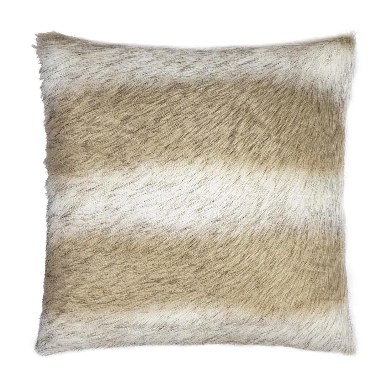 Savage Faux Fur Tan Taupe Large Throw Pillow With Insert