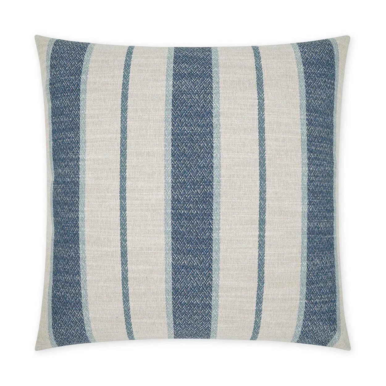 Sconset Ocean Beach Stripes Blue Large Throw Pillow With Insert