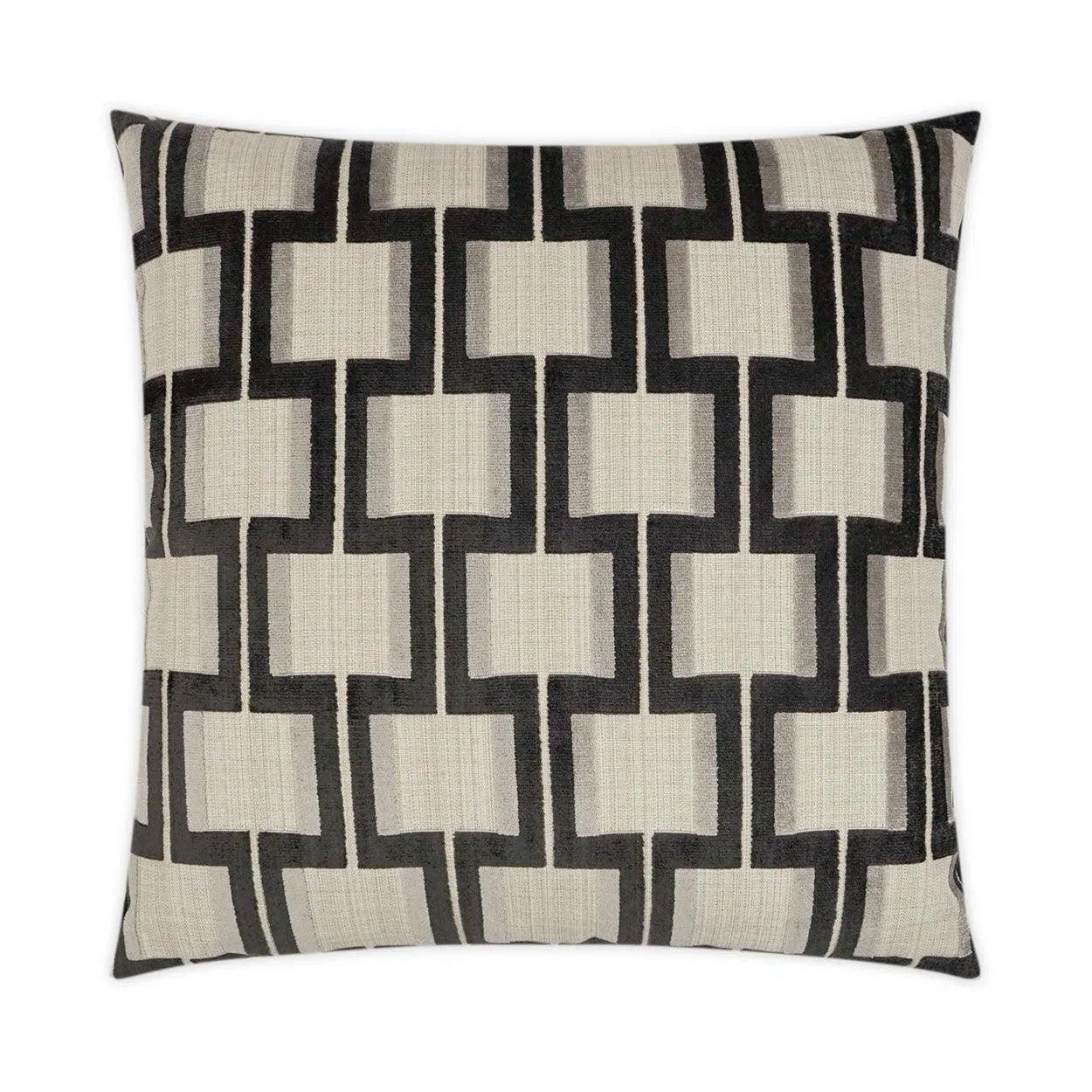 Shoreham Carbon Geometric Grey Large Throw Pillow With Insert