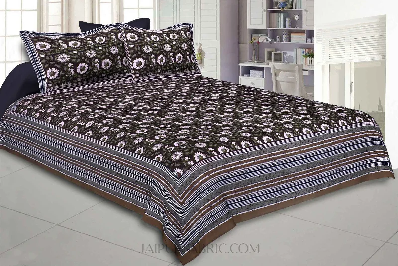 Shubh Utsav Brown Double BedSheet