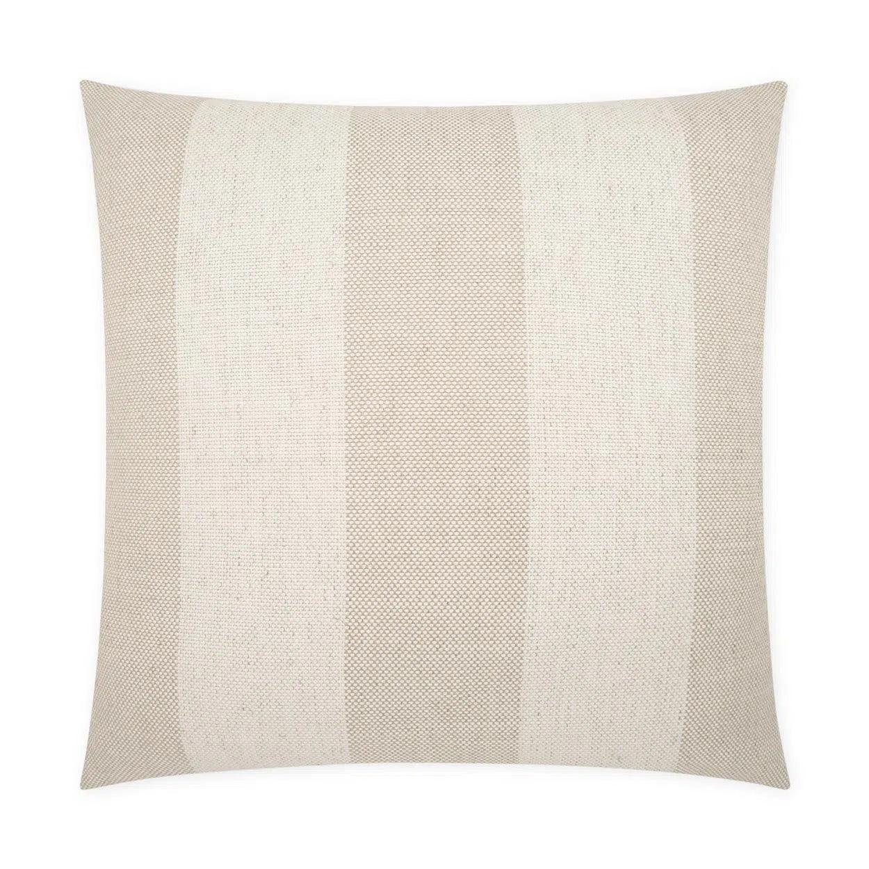 Skippy Flax Beach Stripes Ivory Large Throw Pillow With Insert