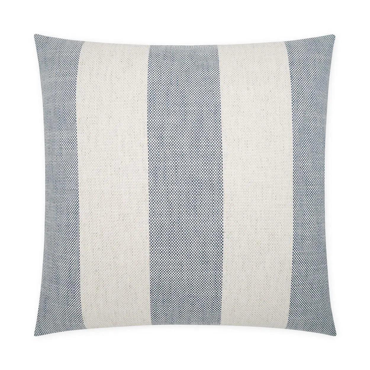 Skippy Harbor Beach Stripes Blue Large Throw Pillow With Insert